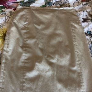 Express khaki pencil skirt with side zip.